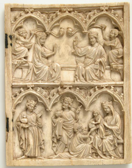 Wing, right (fragment of a diptych), 2 registers, 3 arches across (frise d'arcatures) (Front)