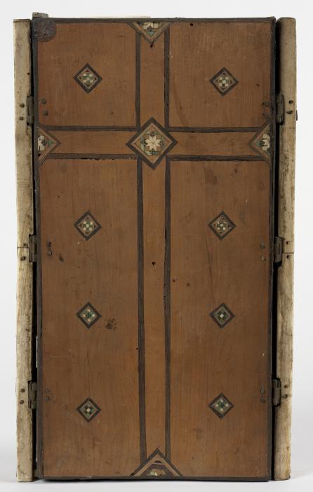 Polyptych, 3 registers (wings), openwork panels, ogee arches (tabernacle; ajouré; colonnettes) (Back, closed)