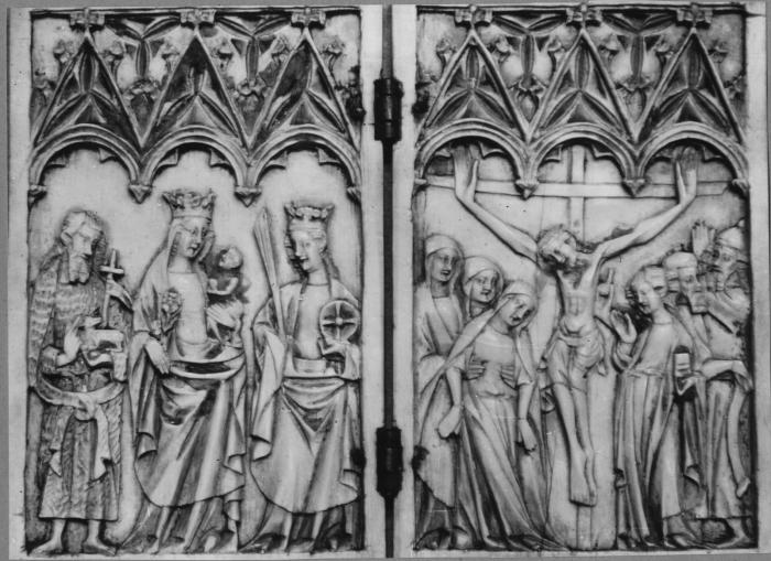Diptych, 1 register, 3 arches across (plaquettes; frise d'arcatures) (Front)