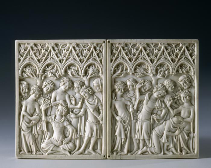 Writing tablets, 1 register, 4 arches across (tablettes à écrire; frise d'arcatures; plaquettes) (Front)