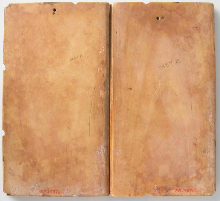 Wing, left (part of a diptych), 2 registers, with quatrefoils (quatre-feuilles) (Back)
