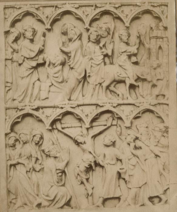 Wing, left (fragment of a diptych), 2 registers, 4 arches across (frise d'arcatures) (Front)
