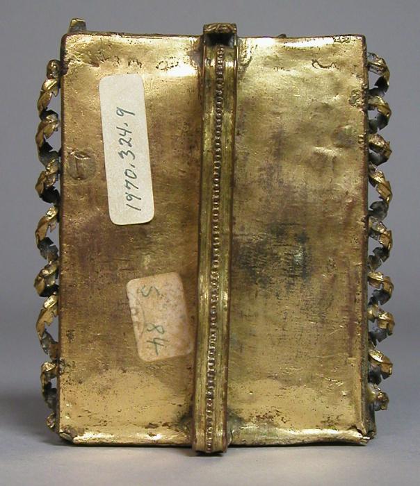 Wing, right (fragment of a diptych), 1 register, 3 arches across (frise d'arcatures; plaquette); reused as a pax (baiser de paix) (Back)