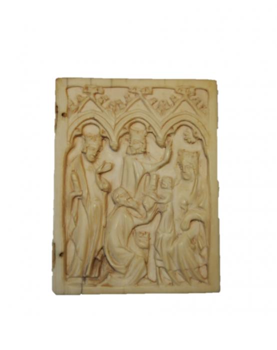 Wing, right (fragment of a diptych), 1 register, 3 arches across (plaquette; frise d'arcatures) (Front)