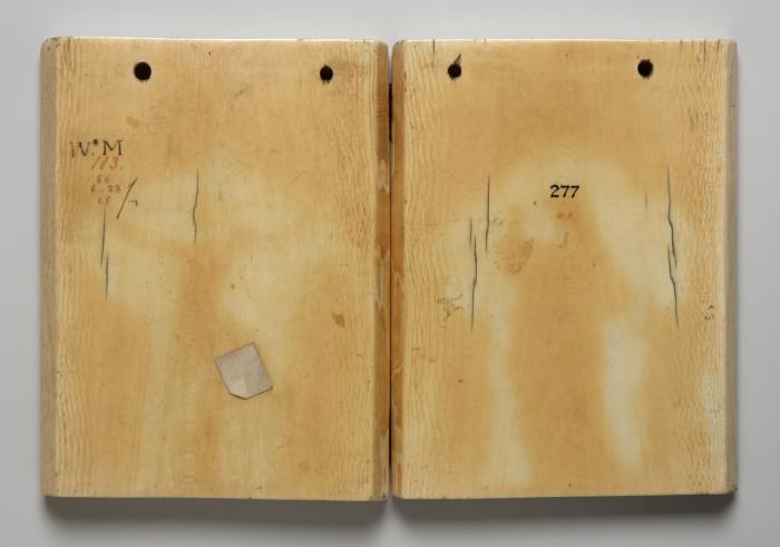 Diptych, 1 register, 1 arch across (plaquette) (Back)