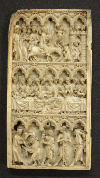 Wing, left (part of a diptych), 3 registers, 5 arches across (frise d'arcatures) (Front)