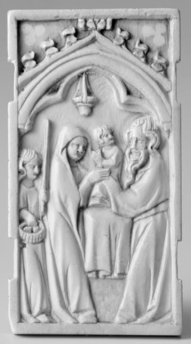 Double-sided panel (fragment of a polyptych), 1 register, 1 arch across (plaquette) (Side 1)