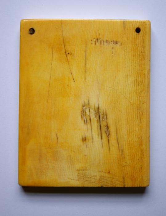Wing, right (fragment of a diptych), 1 register, 3 arches across (plaquette; frise d'arcatures) (Back)