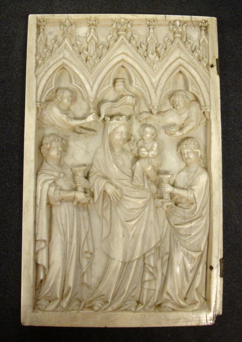 Wing, left (fragment of a diptych), 1 register, 3 arches across (frise d'arcatures; plaquette) (Front)