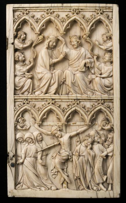 Wing, right (fragment of a diptych), 2 registers, 4 arches across (frise d'arcatures) (Front)