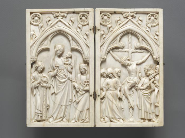 Diptych, 1 register, 1 arch across (plaquette) (Front)