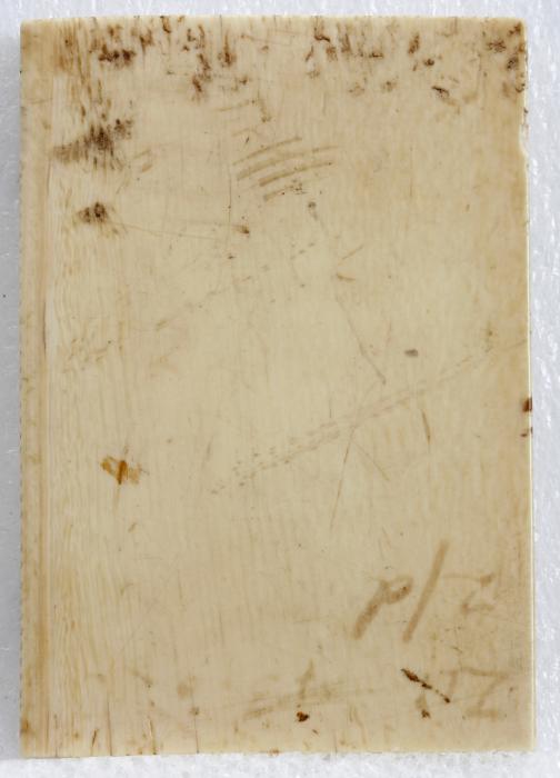 Wing, left (fragment of a diptych), 1 register, 1 arch across (plaquette) (Back)