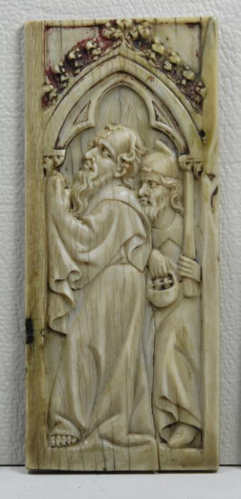Wing, right (fragment of a polyptych; lower register), 1 register, 1 arch across (plaquette; tabernacle) (Front)