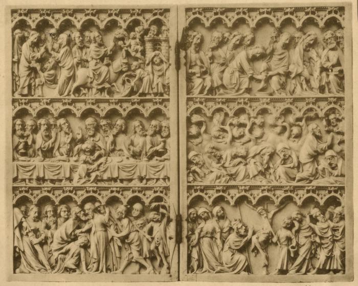 Diptych, 3 registers, 7 arches across (frise d'arcatures) (Front)