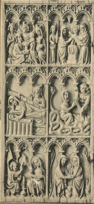 Diptych, 3 registers, 6 arches across (frise d'arcatures; colonnettes) (Front)
