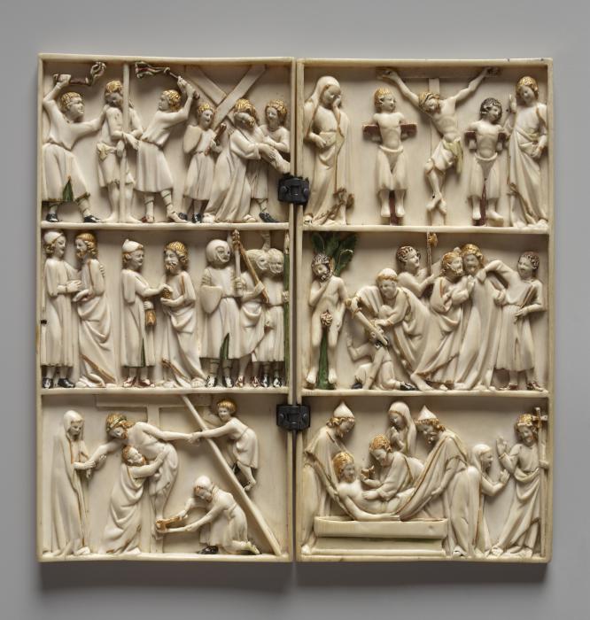 Diptych, 3 registers, 1 arch across (Front)