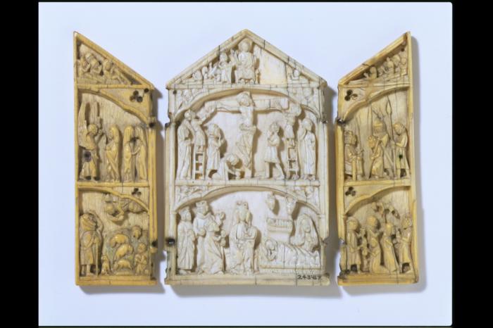 Wings (part of a gabled triptych), 3 registers (Front)