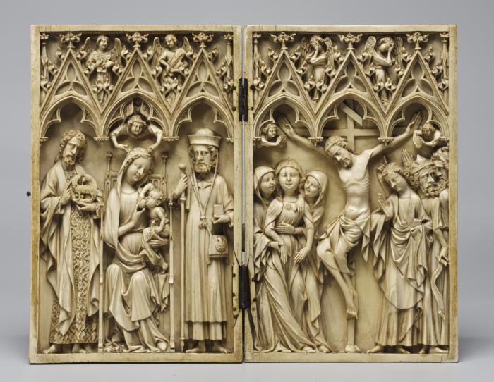 Diptych, 1 register, 3 arches across (plaquettes; frise d'arcatures) (Front)