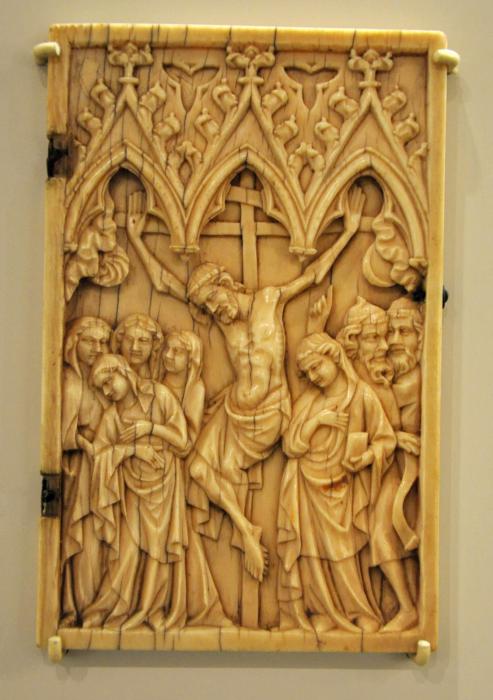 Wing, right (fragment of a diptych), 1 register, 3 arches across (frise d'arcatures; plaquette) (Front)