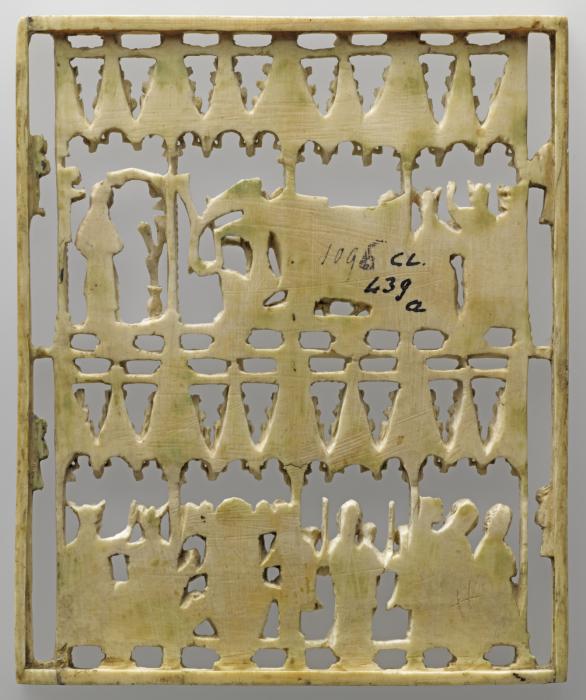 Openwork panel, 2 registers, 9 arches across (plaque ajourée; frise d'arcatures) (Back)