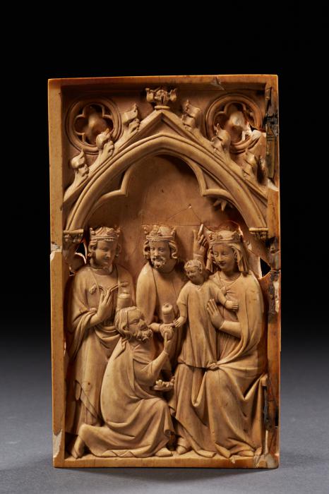Diptych, 1 register, 1 arch across (plaquettes) (Wing, left, front)