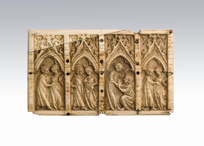 Lid (fragment of a casket), 1 register, 4 arches across (coffret; frise d'arcatures) (Front)