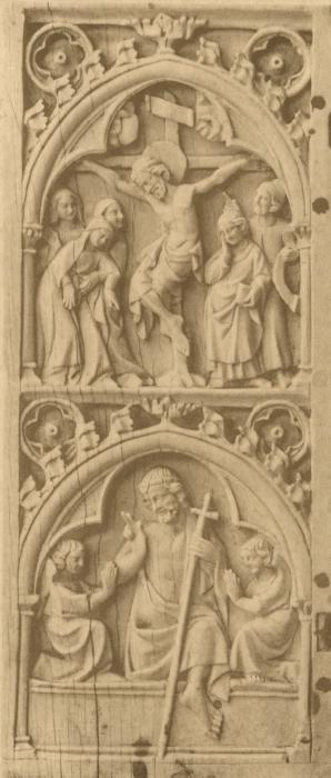 Diptych, 2 registers, 1 arch across (colonnettes) (Wing, left)