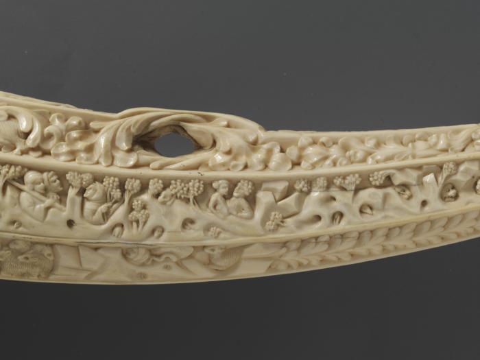 Hunting horn (oliphant) (Detail, side 1)