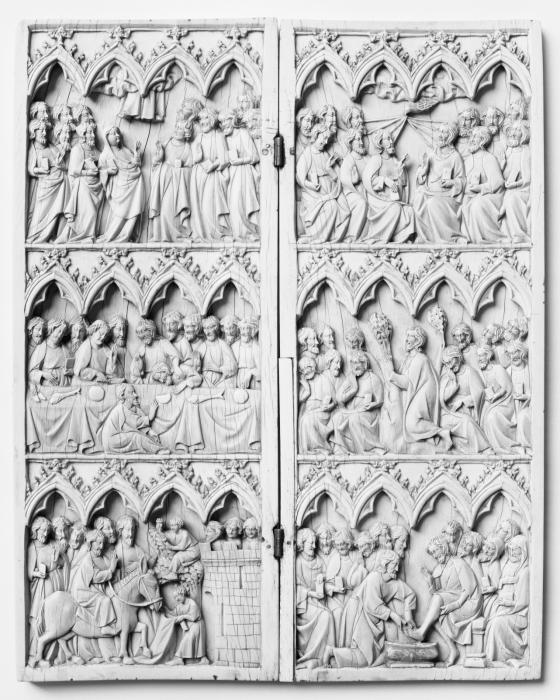 Diptych, 3 registers, 4 arches across (frise d'arcatures) (Front)