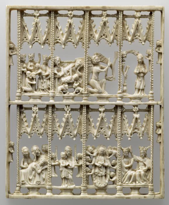 Openwork panel, 2 registers, 9 arches across (plaque ajourée; frise d'arcatures) (Front)