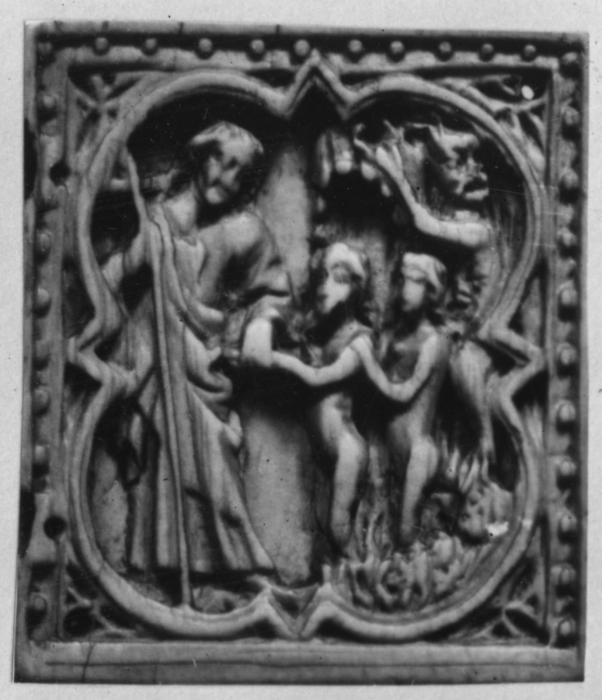 Wing, right (fragment of a diptych), 1 register, with quatrefoil (quatre-feuilles) (Front)