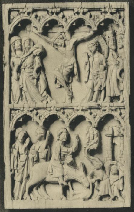 Wing, right (fragment of a diptych), 2 registers, 4 arches across (frise d'arcatures) (Front)