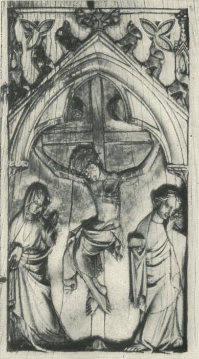 Wing, right (fragment of a diptych), 1 register, 1 arch across (plaquette) (Front)