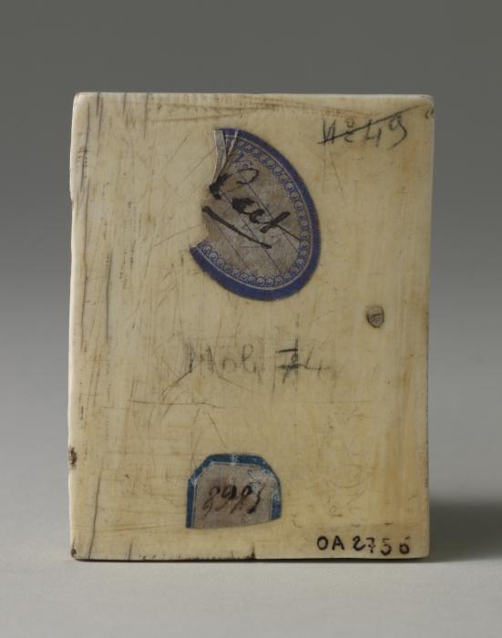 Wing, left (fragment of a diptych), 1 register, 3 arches across (plaquette; frise d'arcatures) (Back)