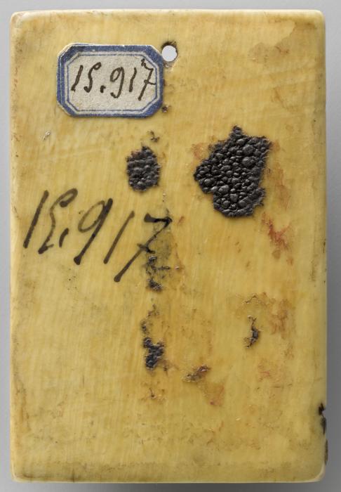 Wing, right (fragment of a diptych), 1 register, 3 arches across (frise d'arcatures; plaquette) (Back)