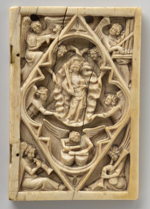 Wing, right (fragment of a diptych), 1 register, with quatrefoil enclosed in a diamond (plaquette; quatre-feuilles) (Front)