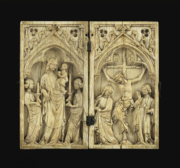 Diptych, 1 register, 1 arch across (plaquette) (Front)
