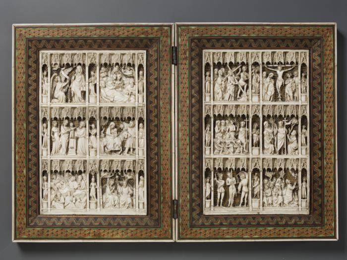 Openwork diptych, 3 registers (plaques ajourée) (Front)