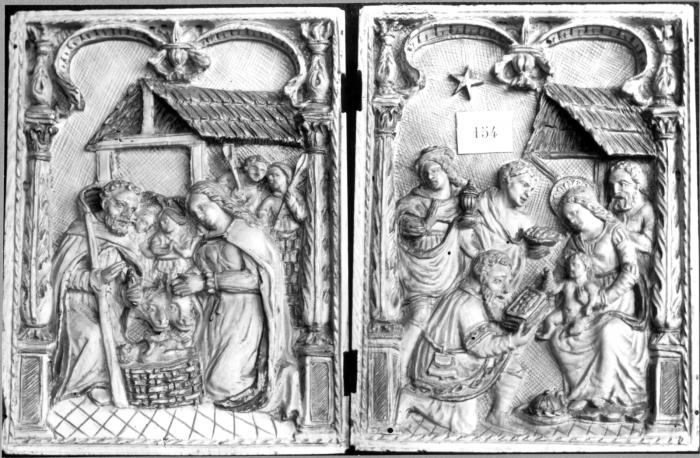 Diptych, 1 register, 1 arch across (plaquette) (Front)