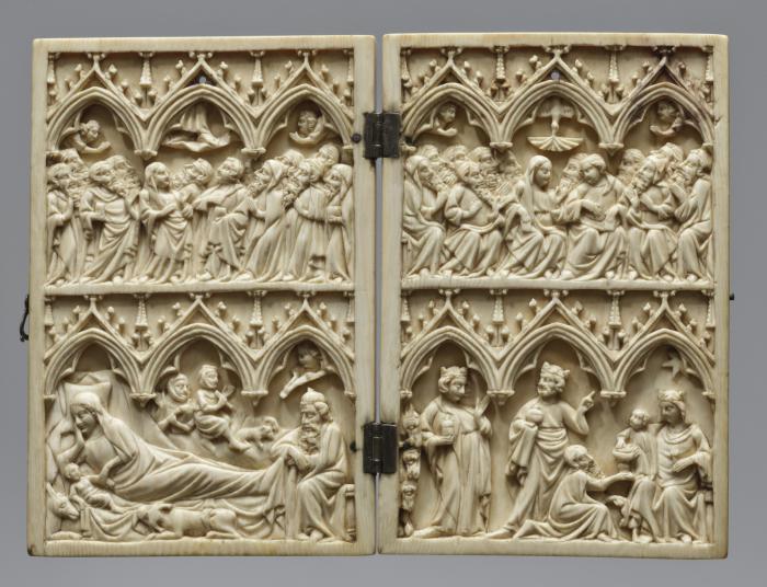 Diptych, 2 registers, 3 arches across (frise d'arcatures) (Front)