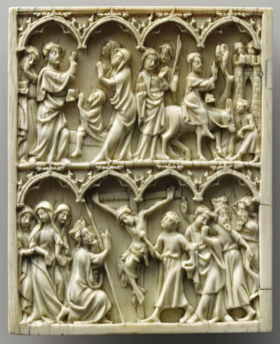 Wing, left (fragment of a diptych), 2 registers, 4 arches across (frise d'arcatures) (Front)