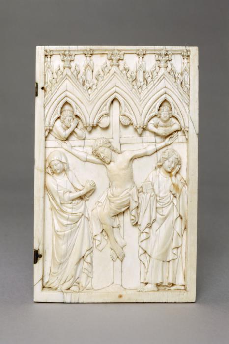 Wing, right (fragment of a diptych), 1 register, 3 arches across (plaquette; frise d'arcatures) (Front)