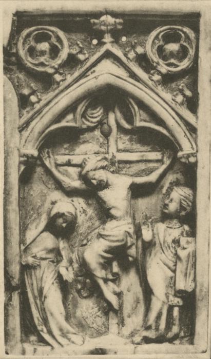 Wing, right (fragment of a diptych), 1 register, 1 arch across (plaquette) (Front)