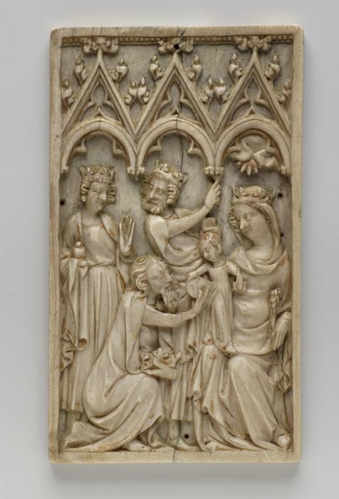 Writing tablet or lid of a weights and scale box, 1 register, 3 arches across (frise d'arcatures; plaquette; tablette à écrire) (Front)