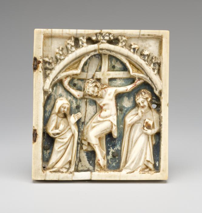 Wing, right (fragment of a diptych), 1 register, 1 arch across (plaquette) (Front)