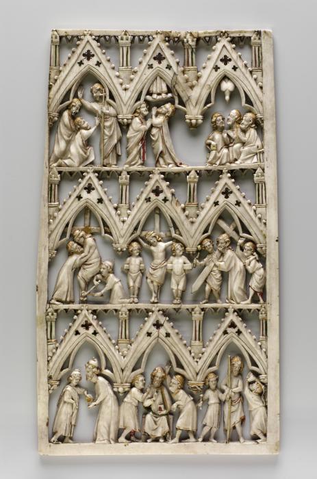 Openwork panel, 3 registers, 3 arches across (frise d'arcatures; plaque ajourée) (Front)