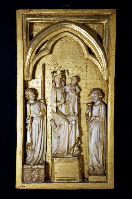 Reliefs (appliqués; fragments of polyptych; tabernacle) (Front)
