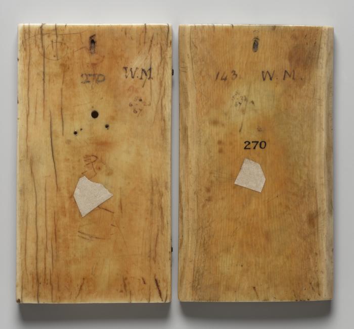 Diptych, 1 register, 1 arch across (plaquette) (Back)