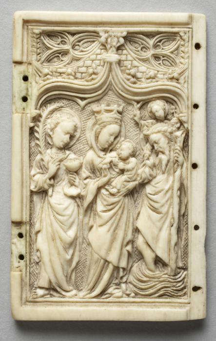 Diptych, 1 register, 1 ogee arch across (plaquettes) (Wing, right)