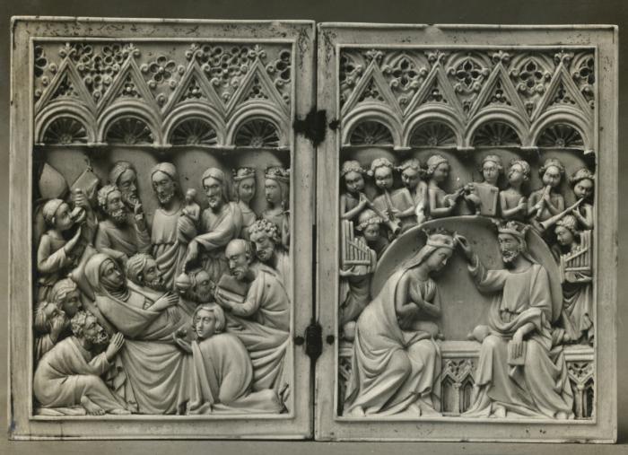 Diptych, 1 register, 4 arches across (plaquettes; frise d'arcatures) (Front)